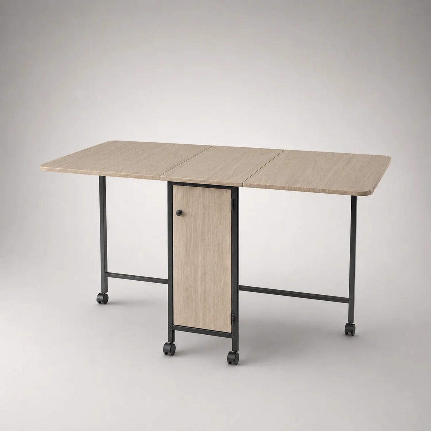 Klapptisch rechteckig Eichefurnier und Metall 120x60x75 cm