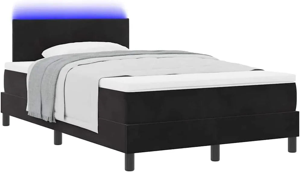 Polsterbett und gepolstertes Bettgestell – mit Samtbezug, verstellbar, LED-Anzeige, 120 × 200 cm, schwarz