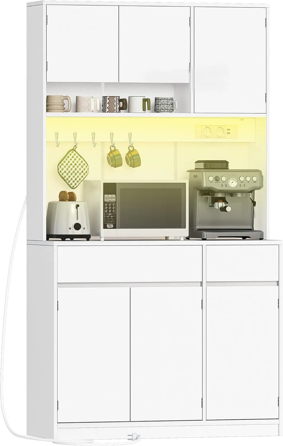 Küchenschrank — PT00203XEU, mit Schubladen, mit Einlegeböden, verstellbar, LED-Anzeige, 2 Schubladen, 40 × 100 × 180 cm
