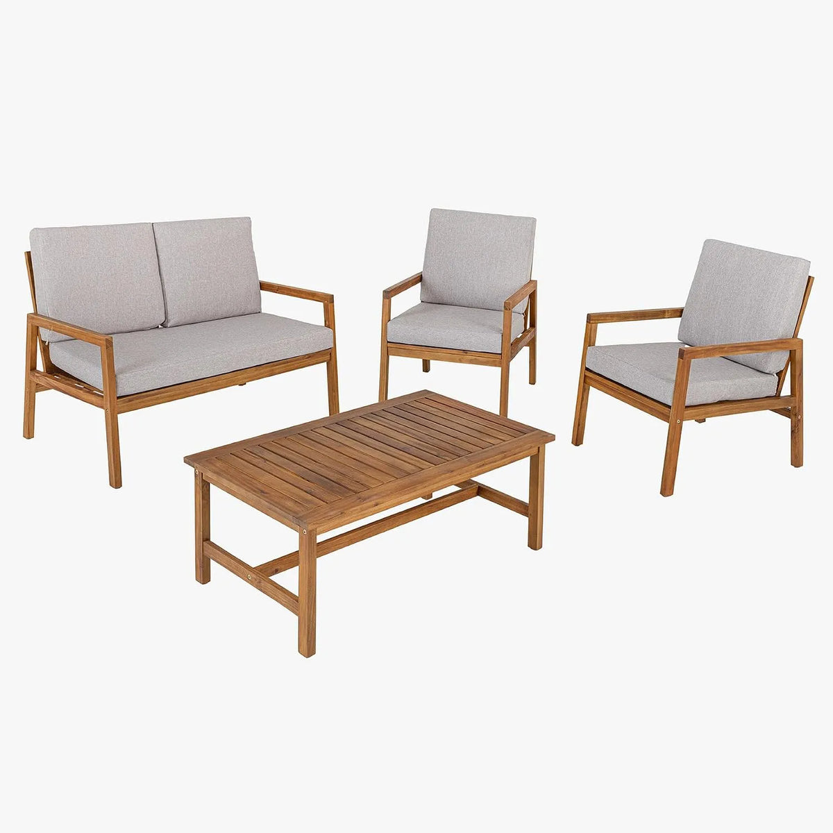 Riess Ambiente Outdoor Garten-Sitzgruppe Bali: wetterfest, aus Massivholz, 110cm