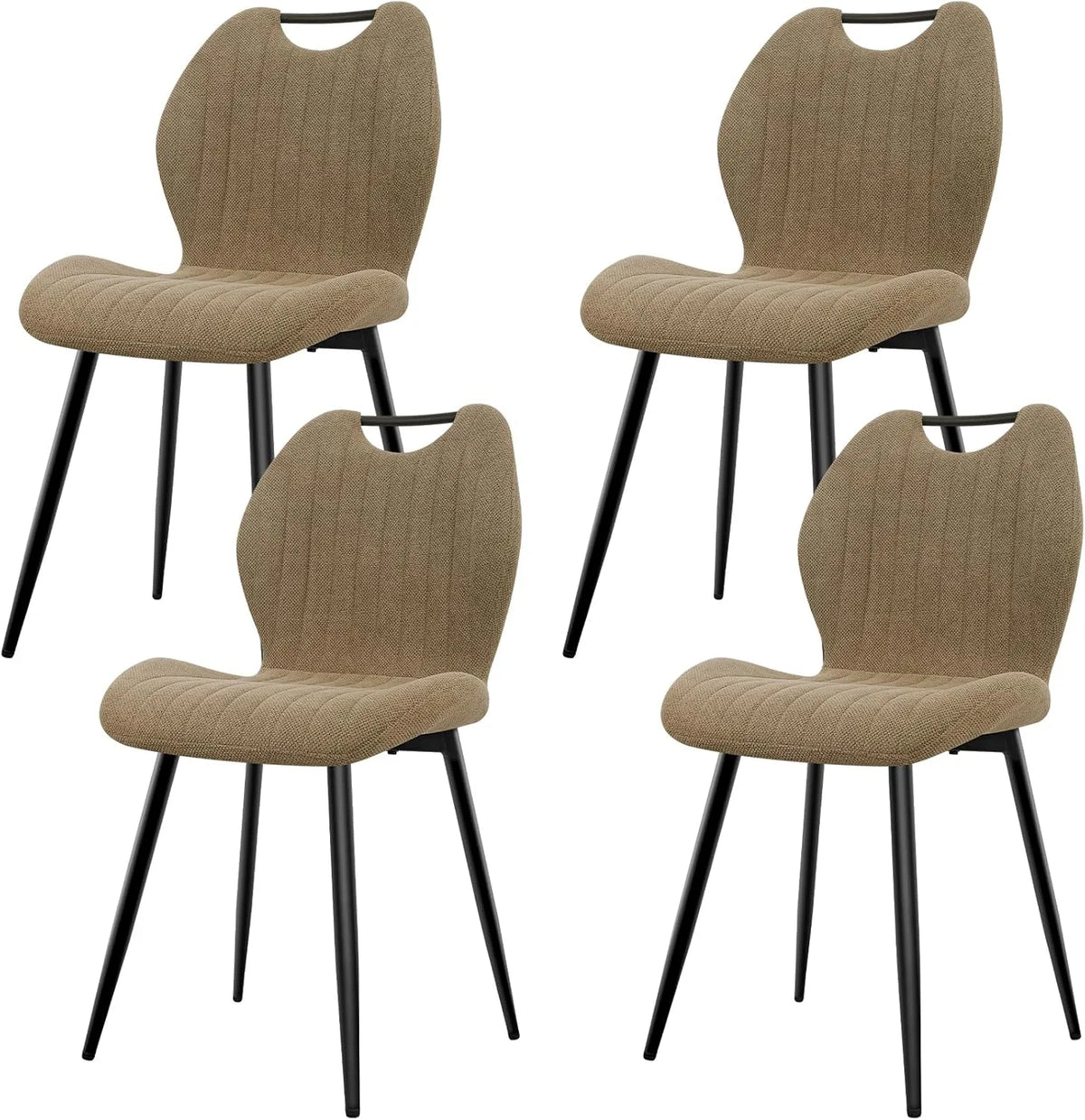 Esszimmerstühle 4er Set – mit Rückenlehne, mit Metallbeinen, mit Stoffbezug