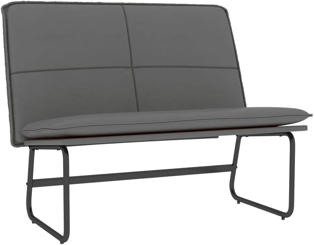 Sitzbank und Esszimmerbank — aus PU-Leder, 100 × 75 × 76 cm, grau, aus Metall