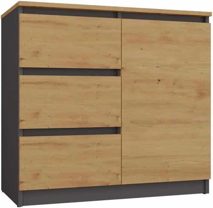 Sideboard und Anrichte: mit Schubladen, 3 Schubladen, 40 × 80 × 75, 75 cm, anthrazit