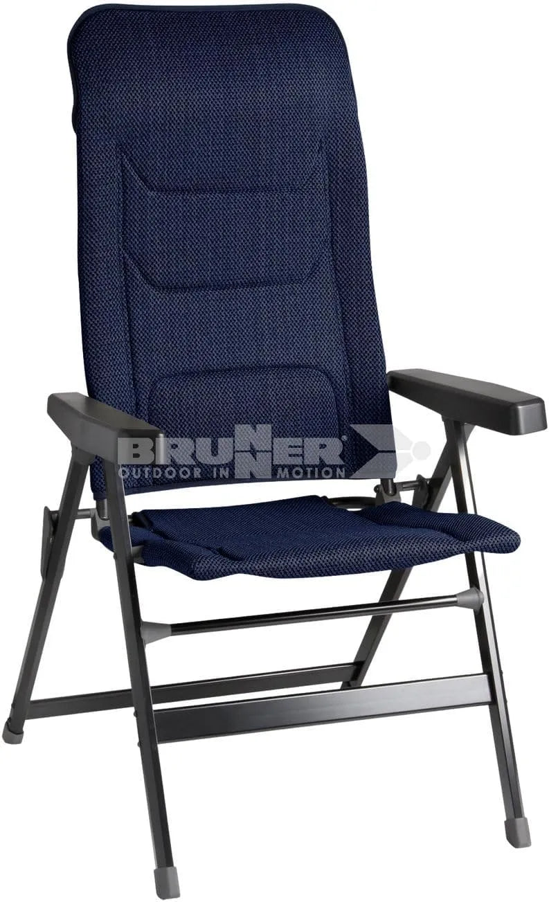 Campingstuhl — PRO, mit Rückenlehne, verstellbar, aus Aluminium, 150 kg, schwarz