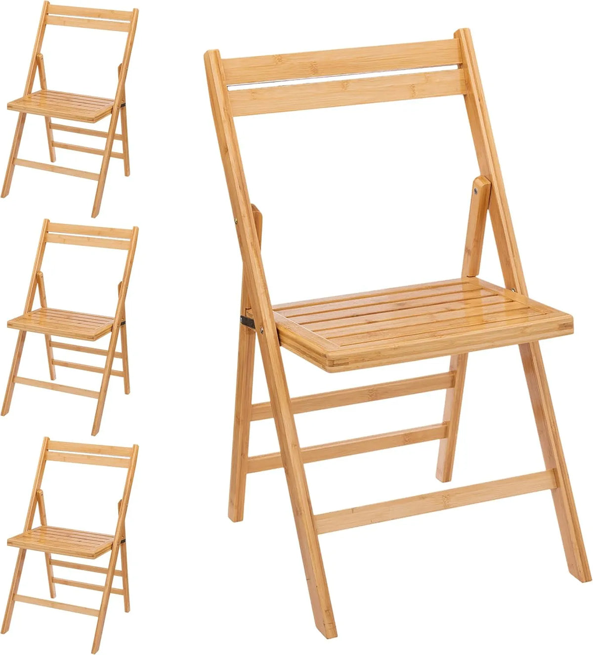 Campingstuhl — FSC, aus Holz, im klassischen Stil, klappbar, 4er Set, 120 kg