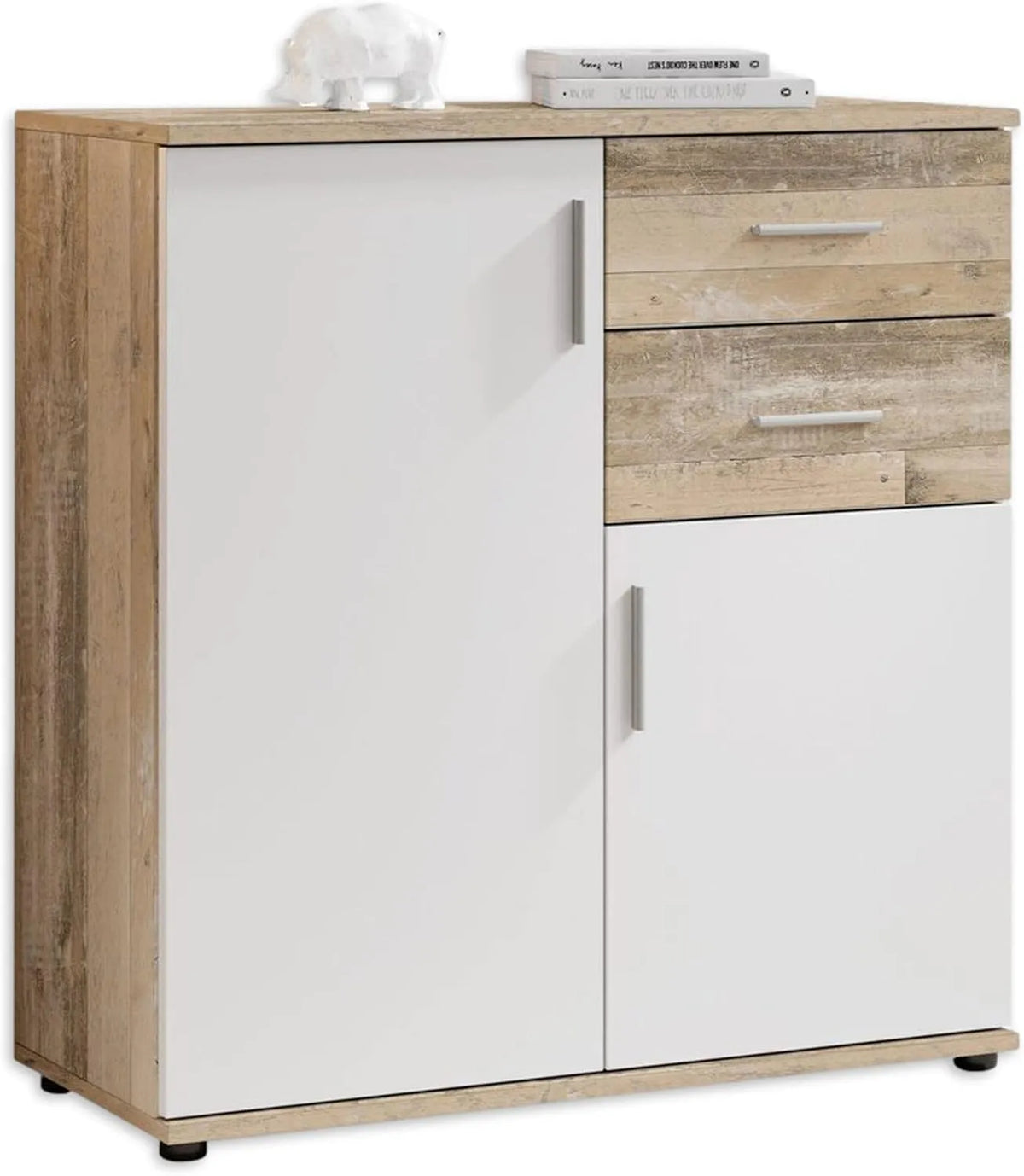 Sideboard und Anrichte — mit Stauraum, 80 × 82 × 35 cm, weiß