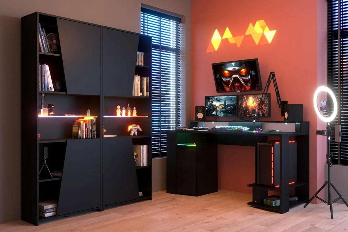 möbelando Jugendzimmer-Set>Gaming 1< in 32 — für Gaming, schwarz