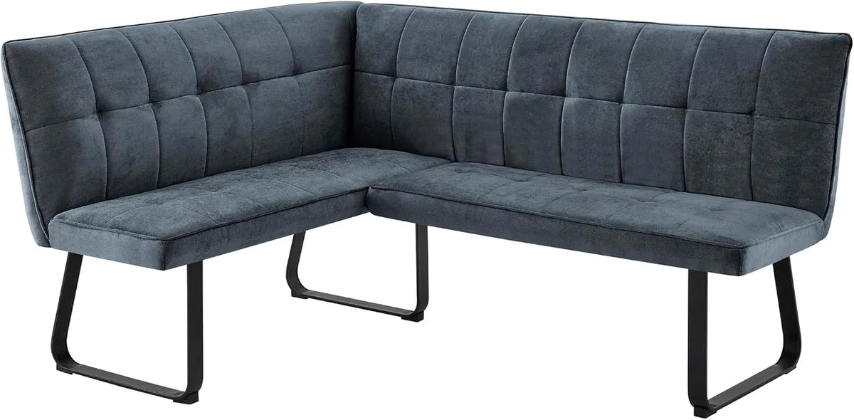 Sitzbank und Esszimmerbank: TALEA, L-Form, rechte Ausrichtung, mit Stoffbezug, 128 × 168, 93, 5 cm, grau