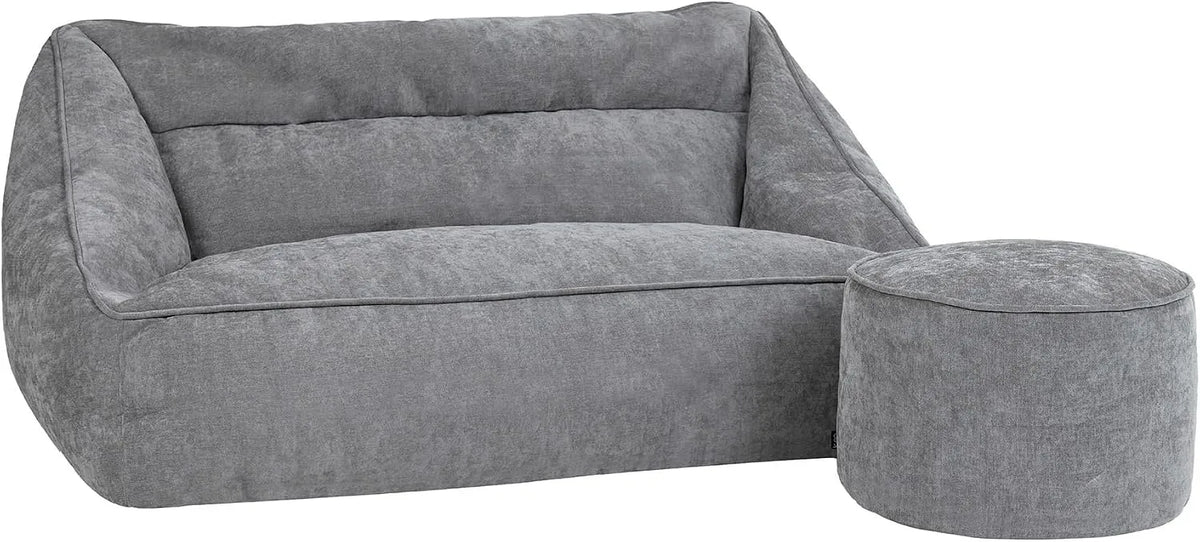 Sessel und Polsterstuhl: mit Chenille-Bezug, 2 Sitzer, grau, mit Stoffbezug, 2-Sitzer