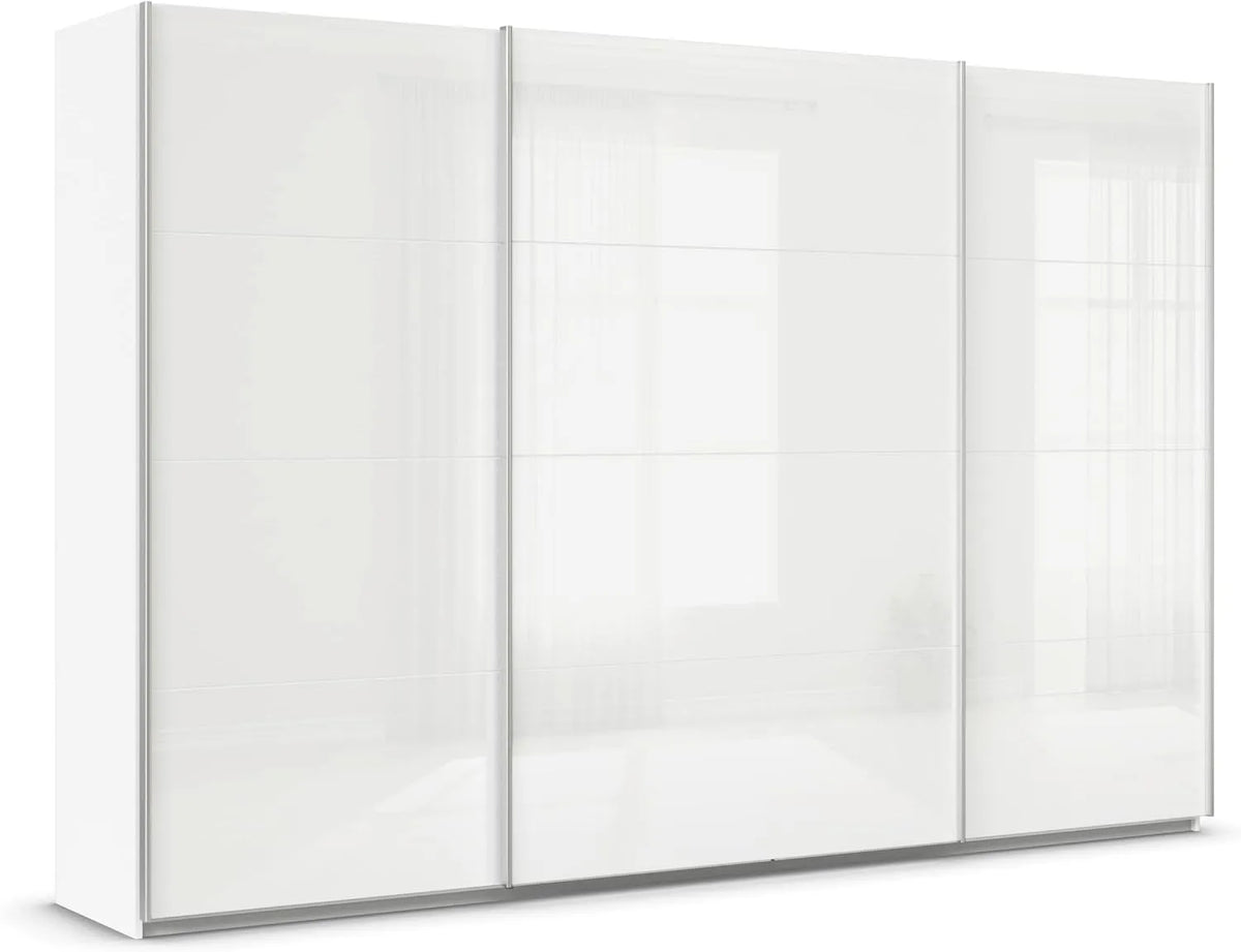 Rauch Möbel Kleiderschrank und Garderobenschrank: mit Kleiderstange, mit Einlegeböden, 3-türig, 4 Einlegeböden, 315 cm, weiß