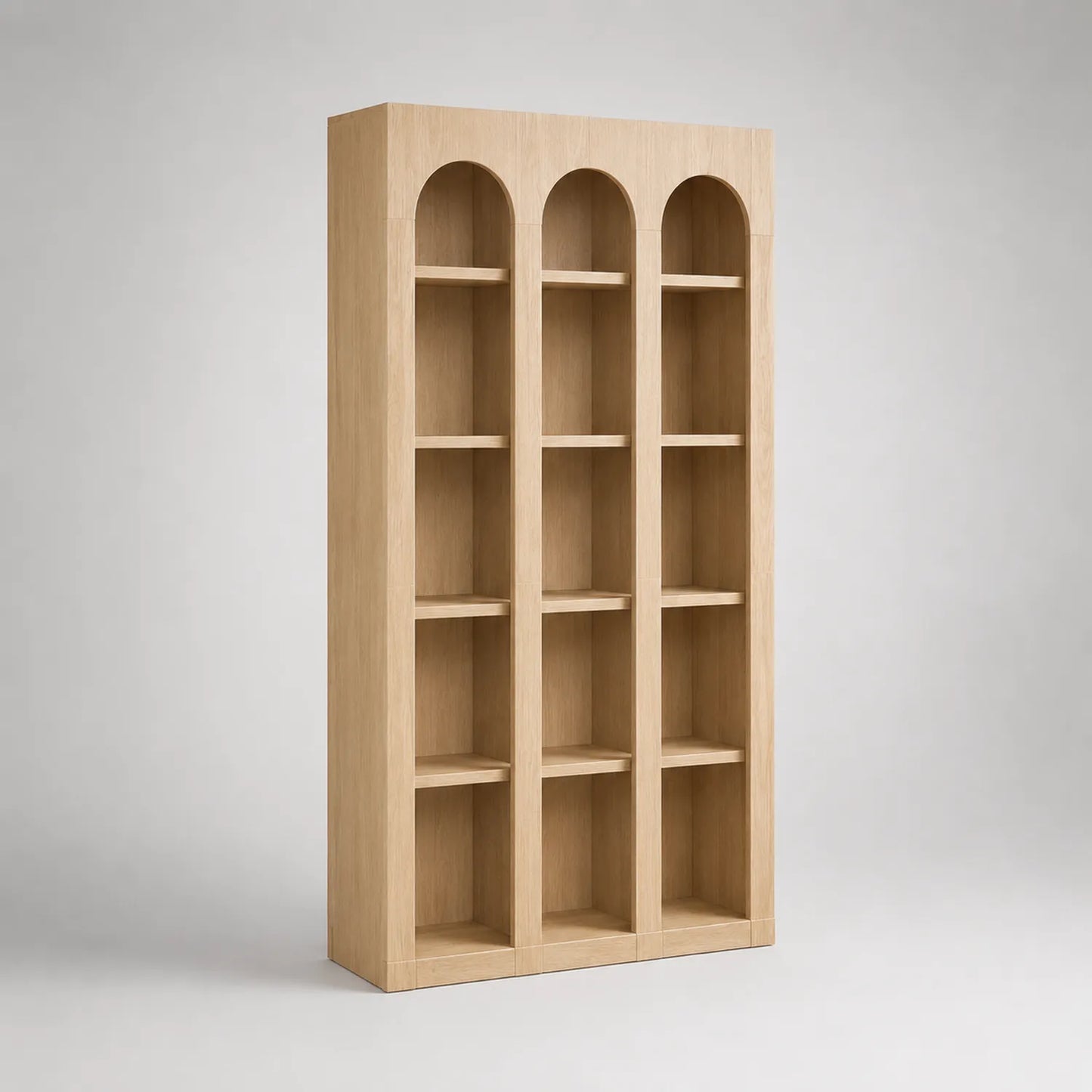 Holzregal mit Bögen aus Eichenholz 200x100x30cm