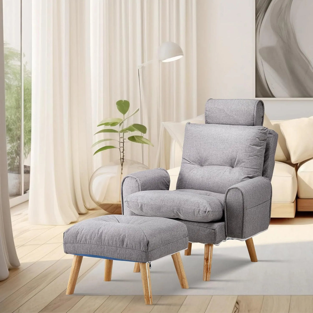 Relaxsessel und Fernsehsessel: mit Relaxfunktion, mit Liegefunktion, verstellbar, grau