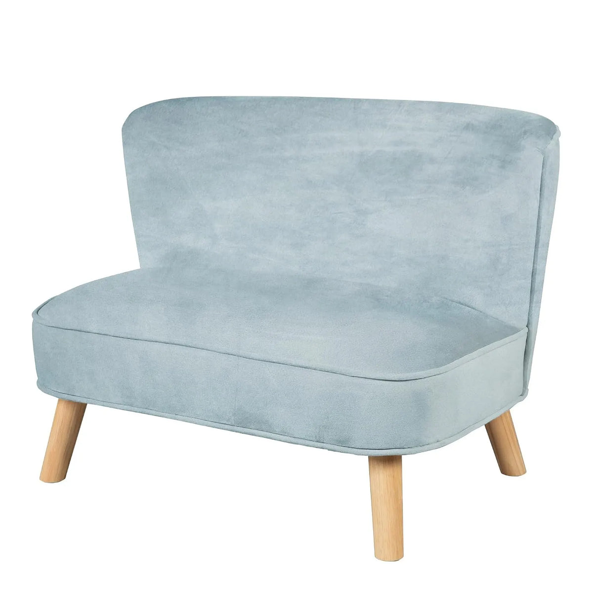 Sofa — für Kinder, mit Samtbezug, blau, mit Stoffbezug