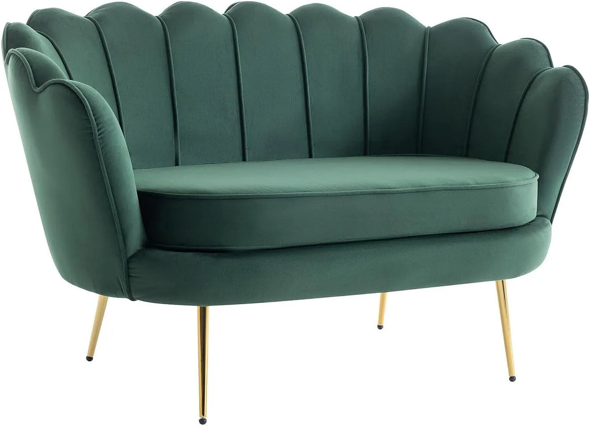 Pascal Morabito Muschelsofa 2-Sitzer – Dandelion, mit Samtbezug