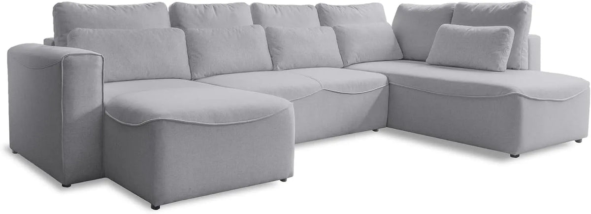 Ecksofa und Wohnlandschaft: mit Bettkasten, mit Schlaffunktion, grau