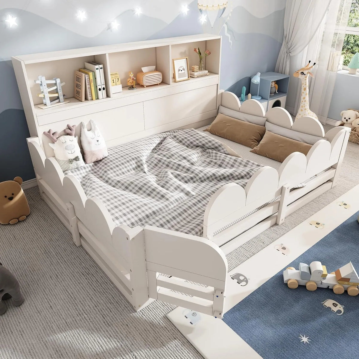 Kinderbett – mit Rausfallschutz, mit Lattenrost, 140 × 200, weiß