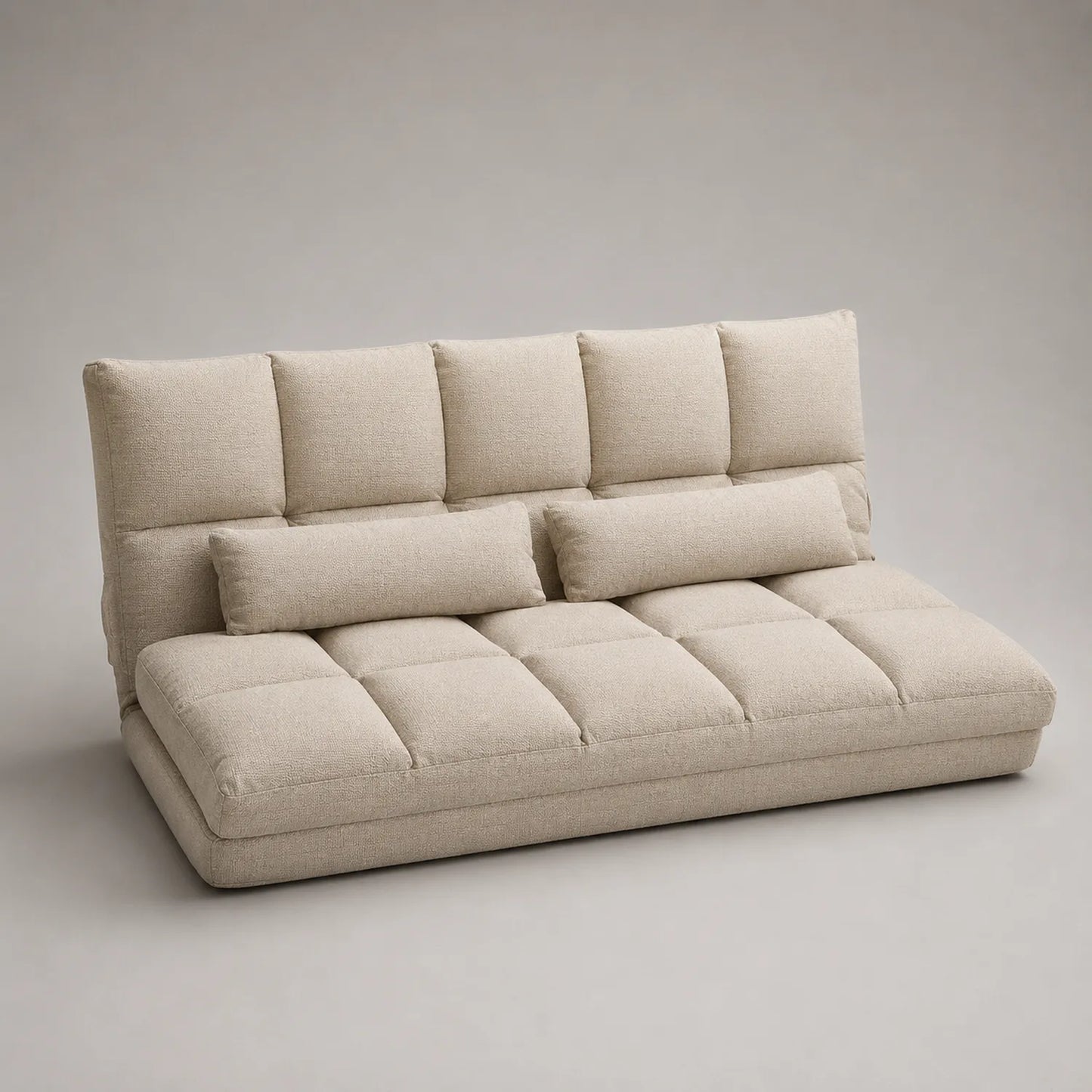 Beiges Sofa aus Leinenmischung mit verstellbarer Rückenlehne