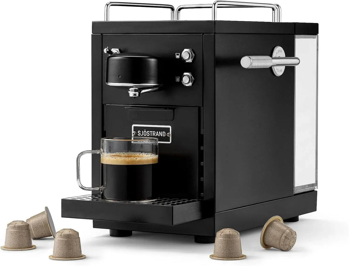 Nespresso Kaffeemaschine, Edelstahl, Schwarz, reparierbar, Edelstahl Espresso Maschine