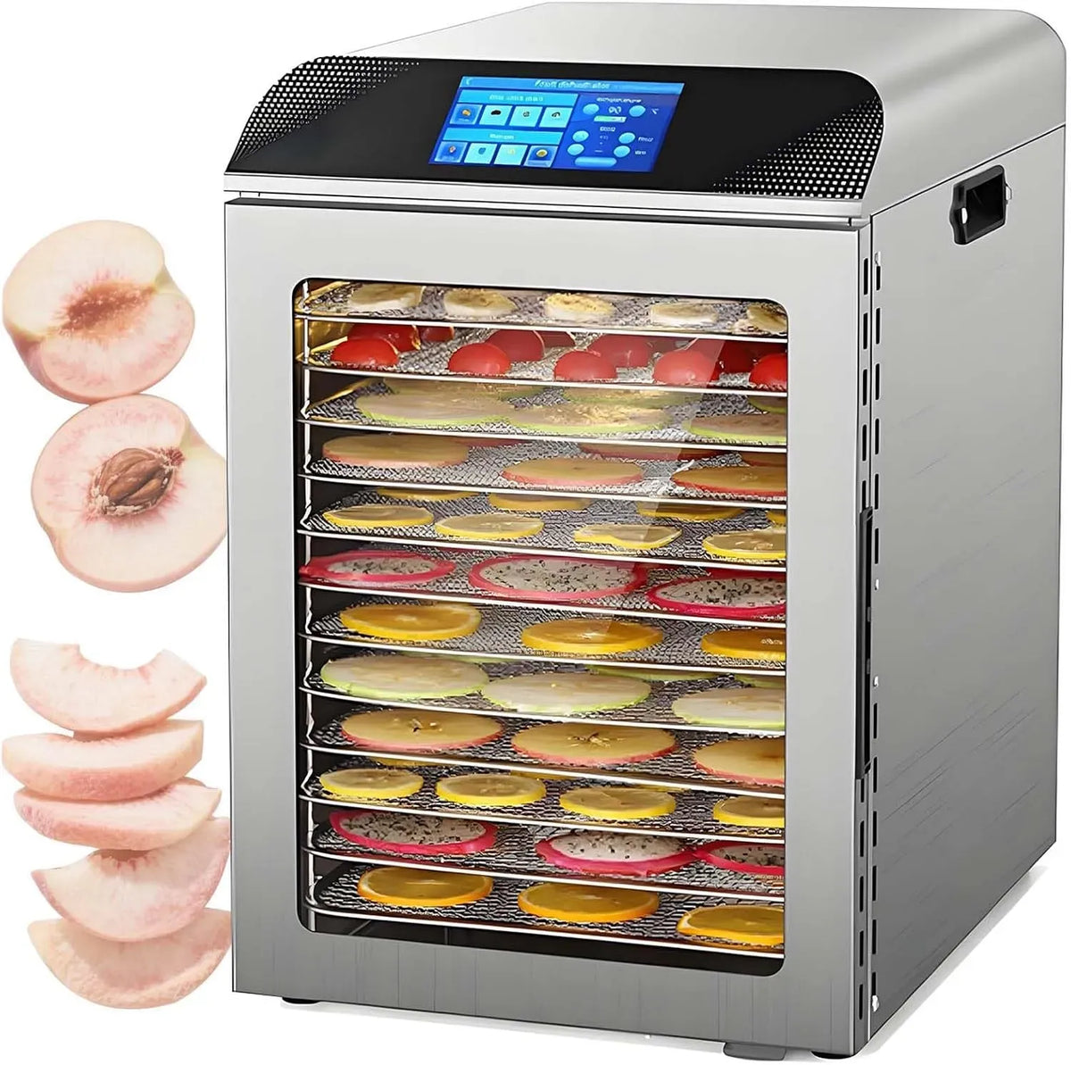 DöRrautomat, Lebensmitteltrockner, Touch-Bedienung, Glas, Edelstahl, für Fruchtleder Und Hundeleckerlis