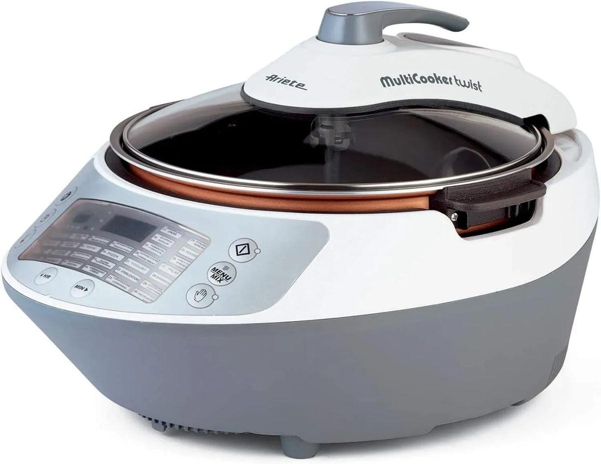 Kochgeschirr, 5 L, 1900 W, Dampf, LCD-Display, Weiß, Ariete Multicooker Twist 2945, 30 voreingestellten Kochprogrammen, 5 L Fassungsvermögen