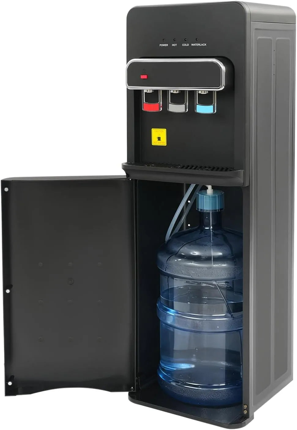 5-Gallonen-Flaschen Wasserspender, Standgerät, 550 W, Kindersicherung, Schwarz, für Büro
