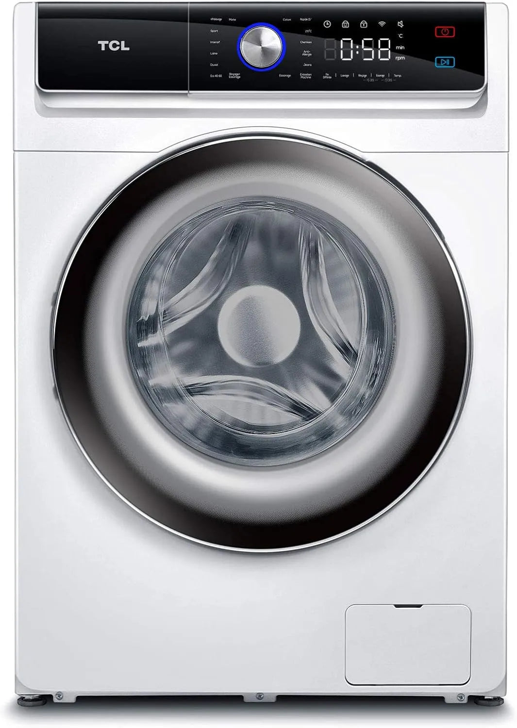 TCL FP0814WD0DE Waschmaschine, 8 kg, Energieklasse D, Touch-Bedienung, Inverter, BLDC-Inverter-Motor, Touchscreen-Bedienungsanzeige, 1400 U/min