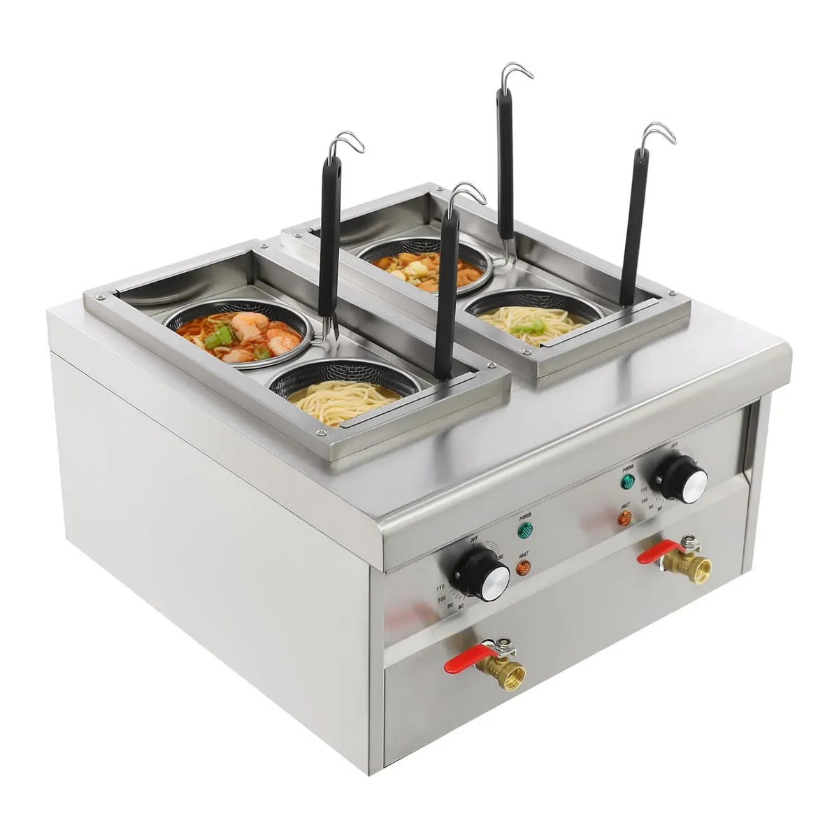 Nudelkochmaschine, Nudelkocher, 30 bis 110 °C, 2 kW, Restaurant, Edelstahl, Silber, für Küchen