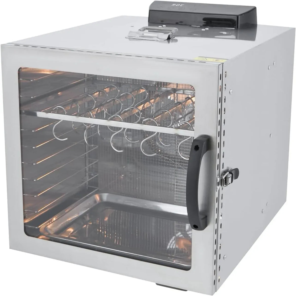 24-h-Timer. Fisch und Obst, Dörrautomat-1000W 42,5 L,inkl 20 Aufhänger, Wurst, Präzise Temperaturkontrolle -30–90 °C- mit Ideal für Beef Jerky