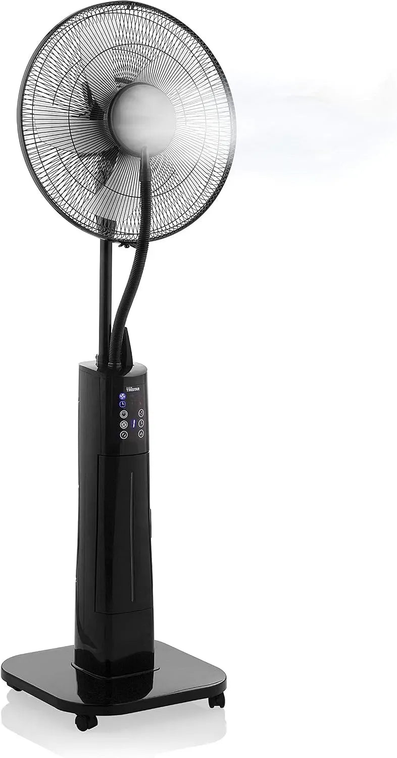 Ventilator, 40 cm, 80 W, Tristar VE-5859 VE-5884, Timer, Schwarz, einfacher Transport dank 4 Rädern, Leistungsstarker 80 Watt Motor