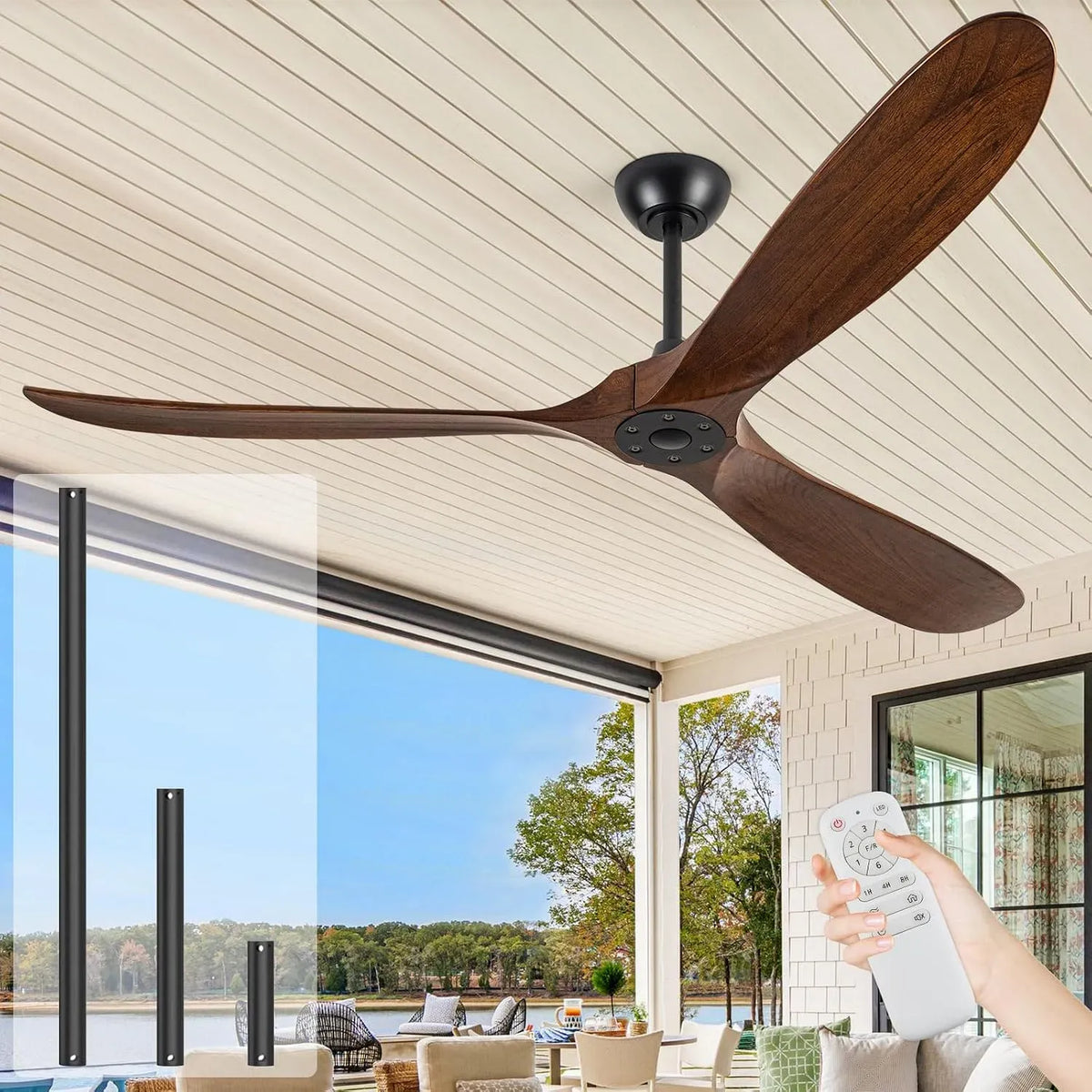 Ventilator, 183 cm, Outdoor, hohe CFM-Geschwindigkeit, 3 Flügel, DC-Motor