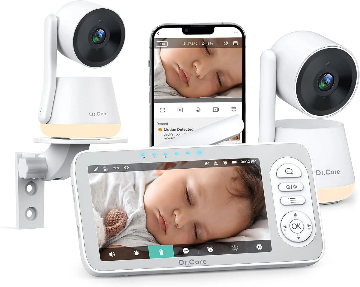 5000mAh 390m Babyphone, Akku, Babyüberwachungsgerät, 390 m, WLAN, kabellos, 5,5 Zoll