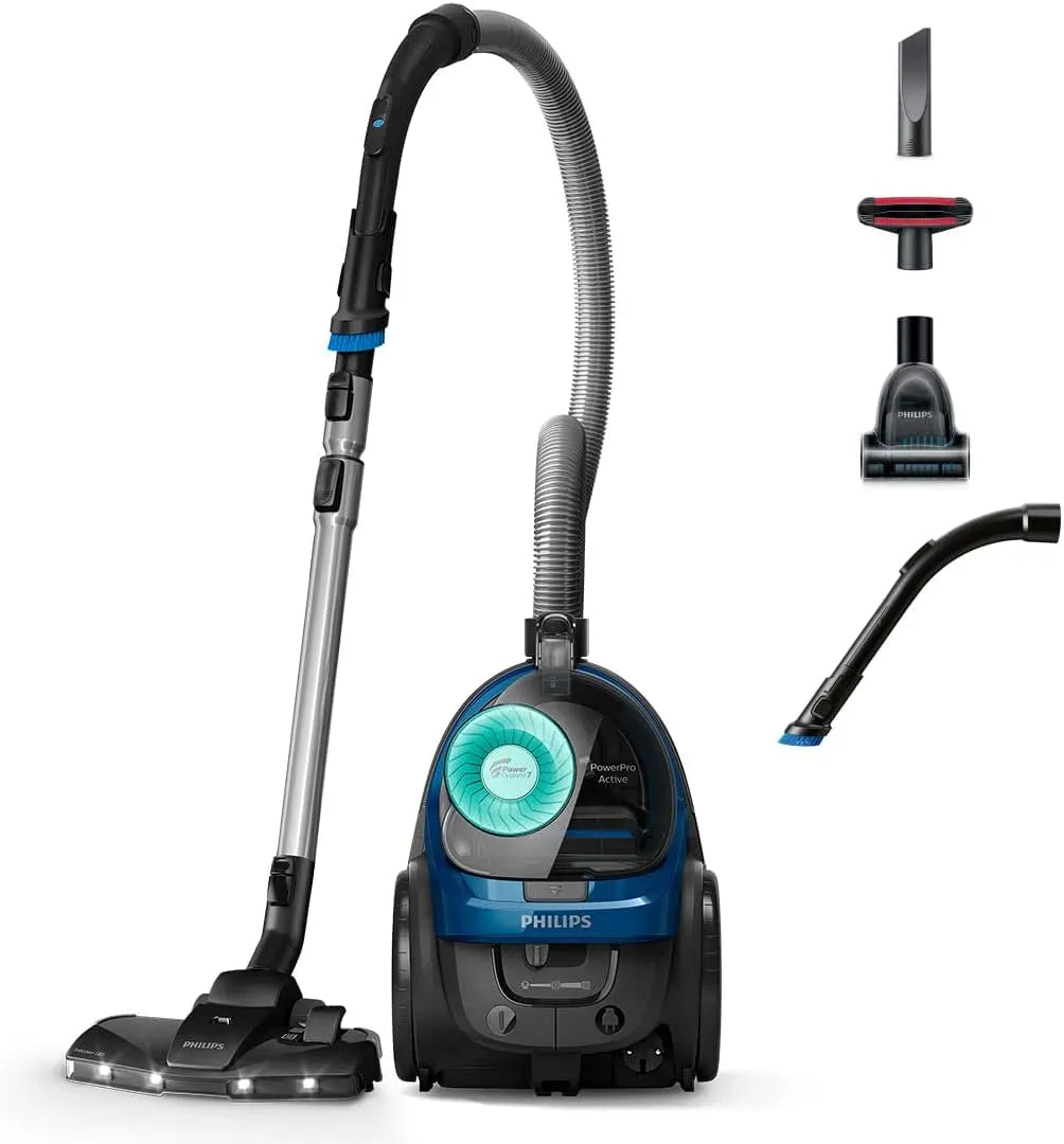 Philips Staubsauger, 900 W, IPS-Panel, Blau, elektrisches Staubsauggerät, Beutelloser Staubsauger 5000 Serie