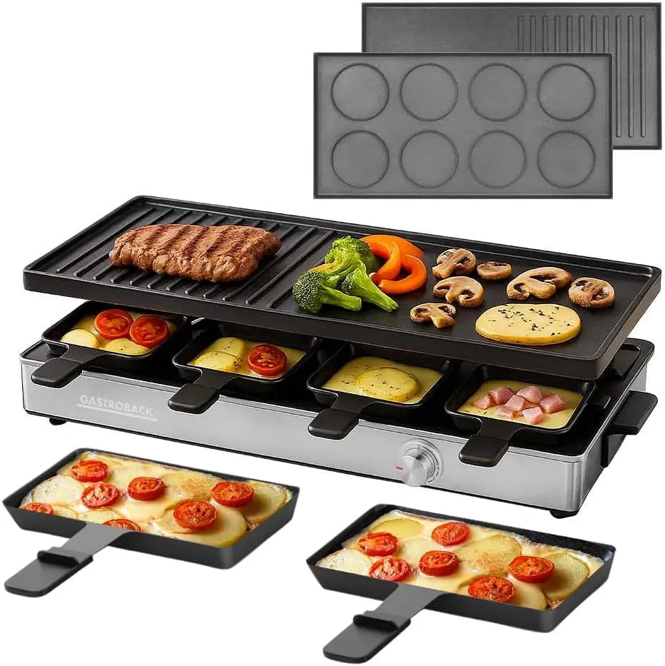 2-in-1 21-teiliges Pancake Station, Grill, elektrischer Tischgrill, 1.700 W, 2 Temperaturzonen, Edelstahl, für 8 Personen