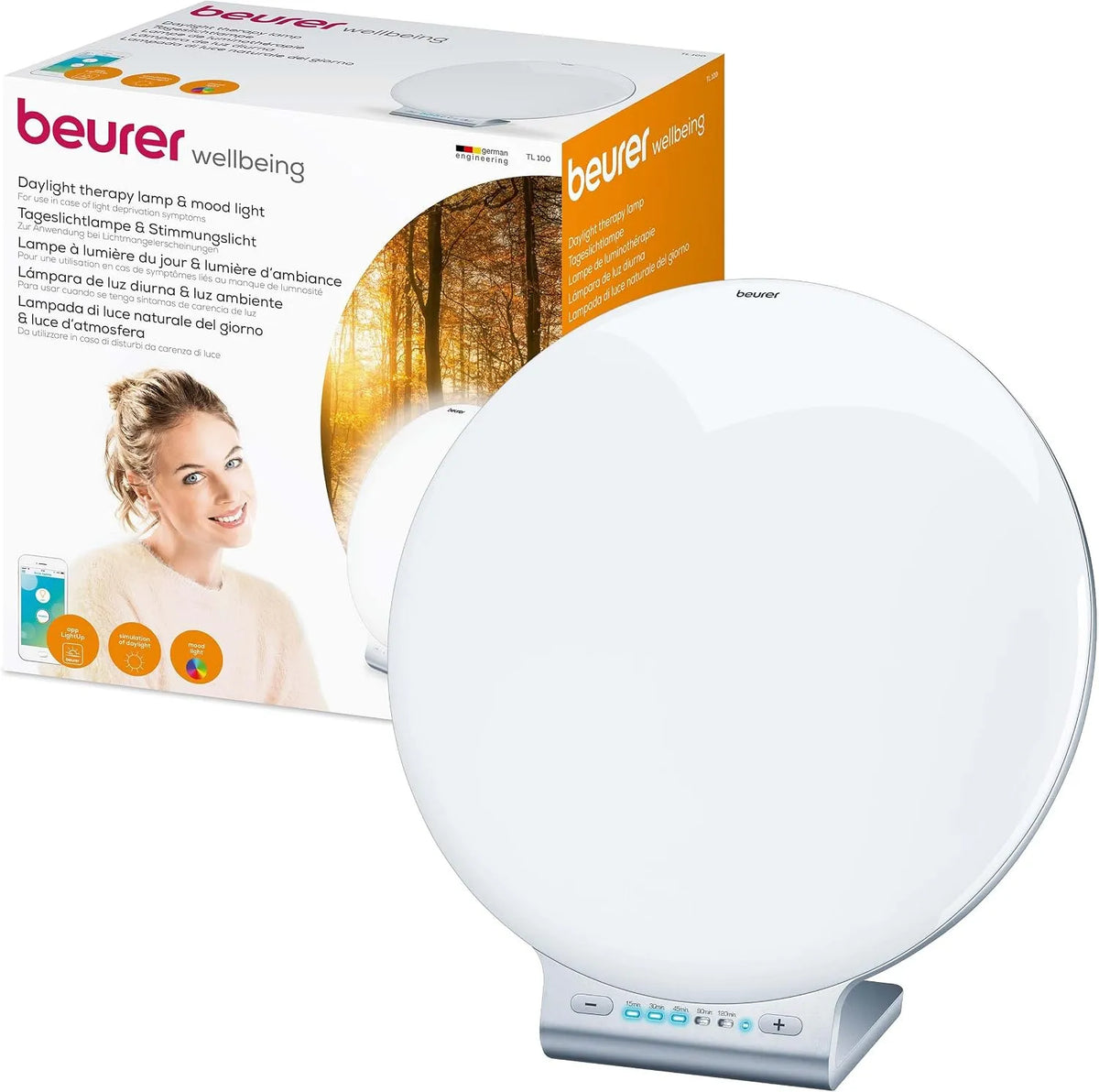 TL 100 2-in-1 Tageslichtlampe, App, 1 Stück, Weiß, Beurer