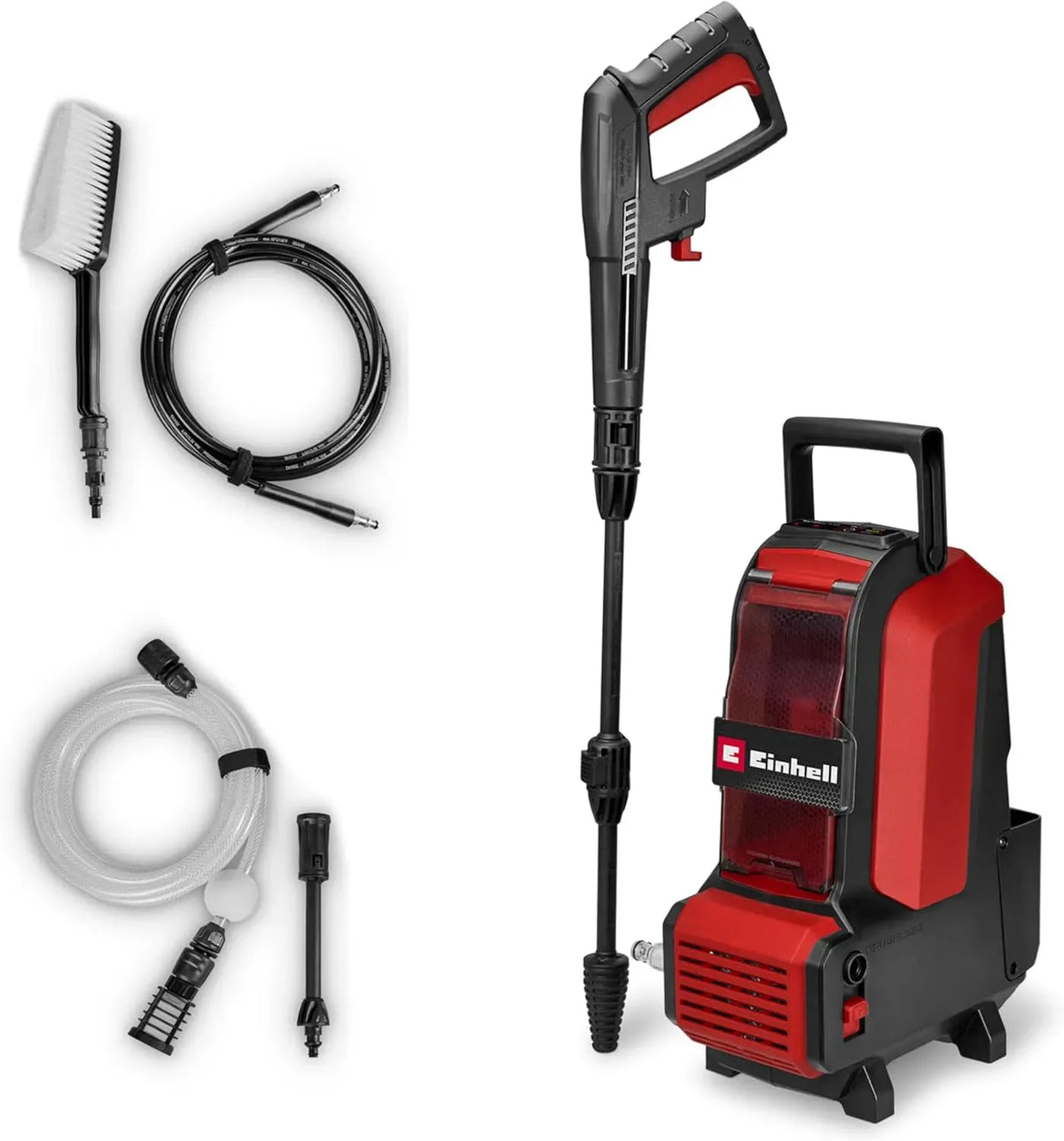Einhell Hochdruckreiniger, 36 V, 105 bar, 4 m Hochdruckschlauch, 270 L/h, 2X Düsen, 5 m Saugschlauch