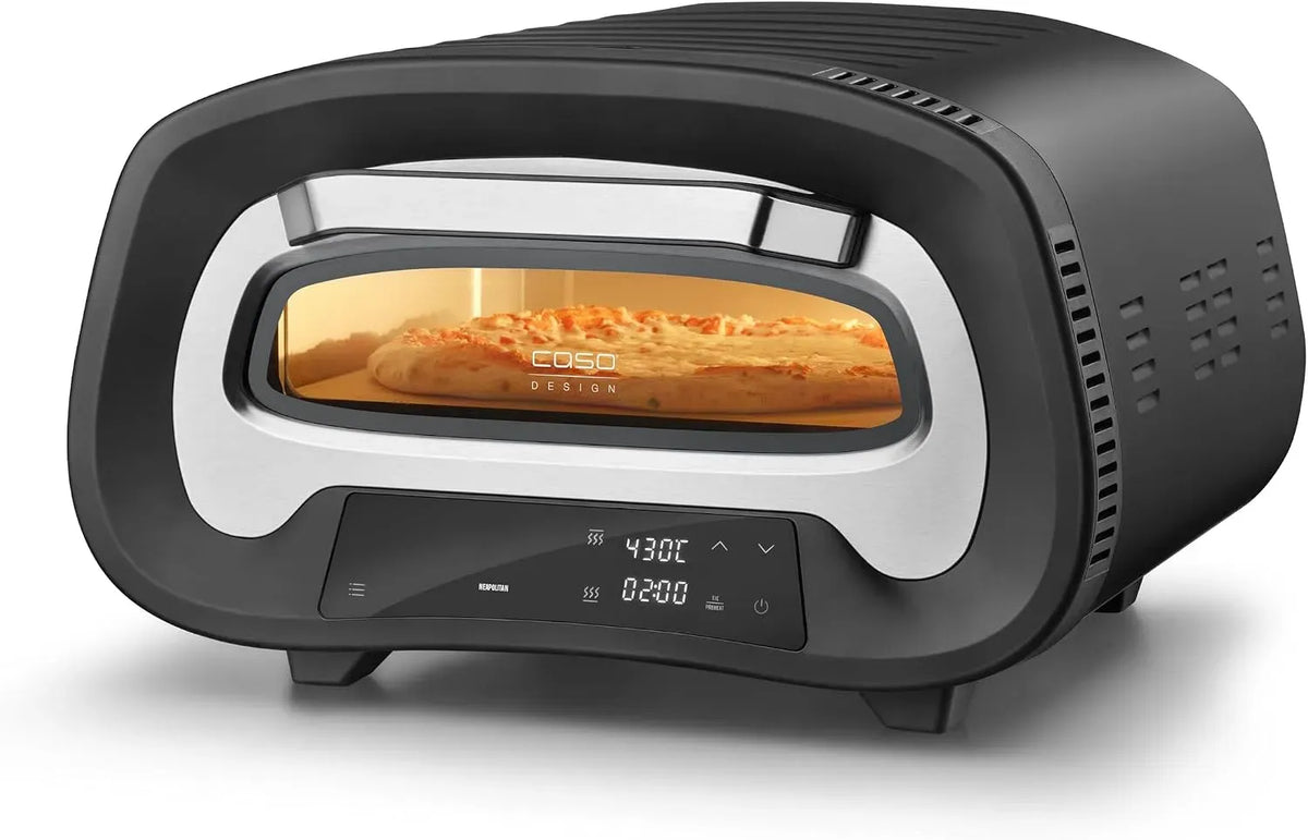 Caso Elektrischer Pizzaofen, 80 bis 430 °C, Pizzastein