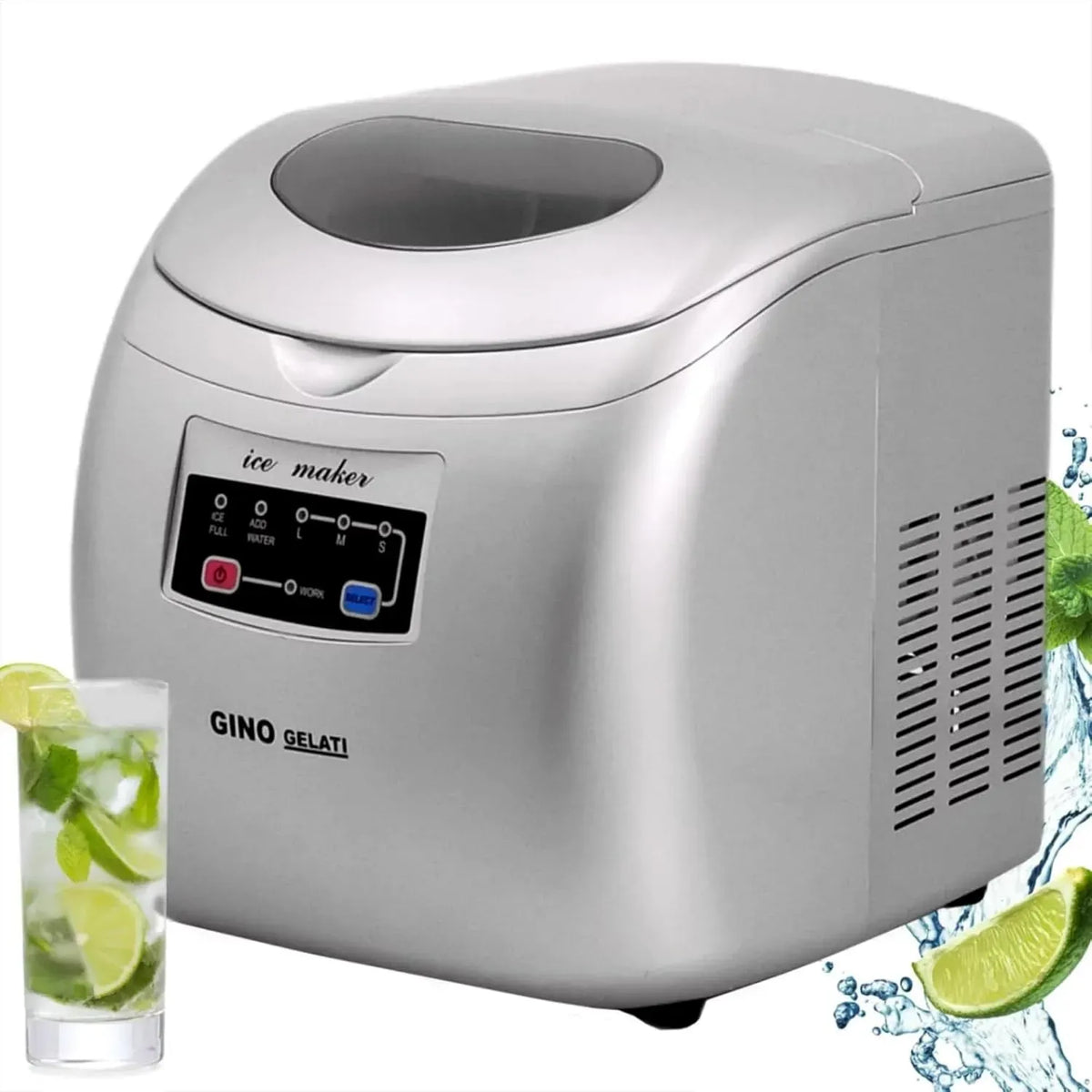 Eiswürfelmaschine 24h, Grill, LED + 15kg / Eiswürfel