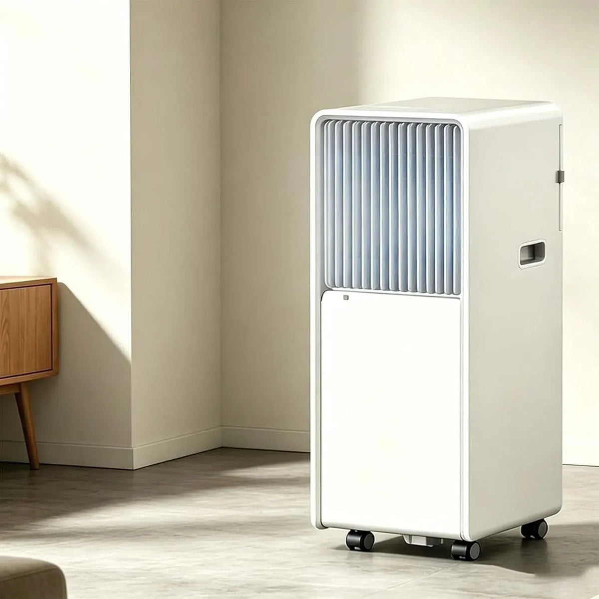 Klimaanlage 4-in-1, Transportrollen, Inverter, Staubfilter und 360°-Rollen für Zuhause