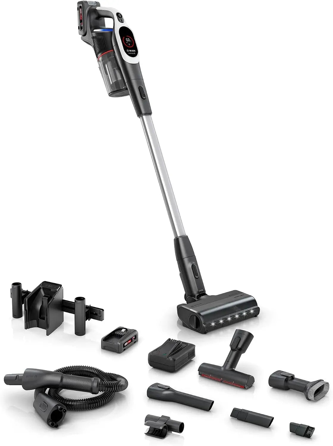 Bosch BTS942WQC 4Ah Staubsauger, Weiß, LED-Licht, 10 J, 2X Akku, HEPA-Filtersystem