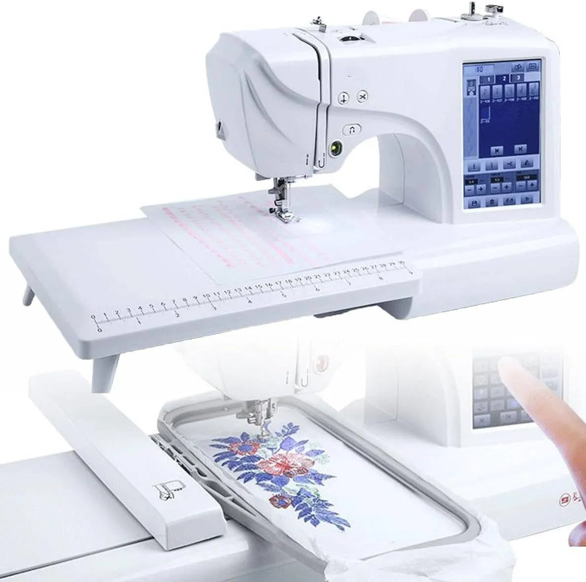 Stickmaschine, Stickautomat, Touch-Bedienung, USB, LCD-Display, für einfaches Nähen