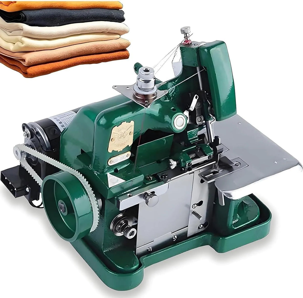 Overlock-Nähmaschine, elektrische Nähmaschine, 3000 Stiche, Industrie, gewerblich, Grün, für professionelles Nähen von Bekleidung