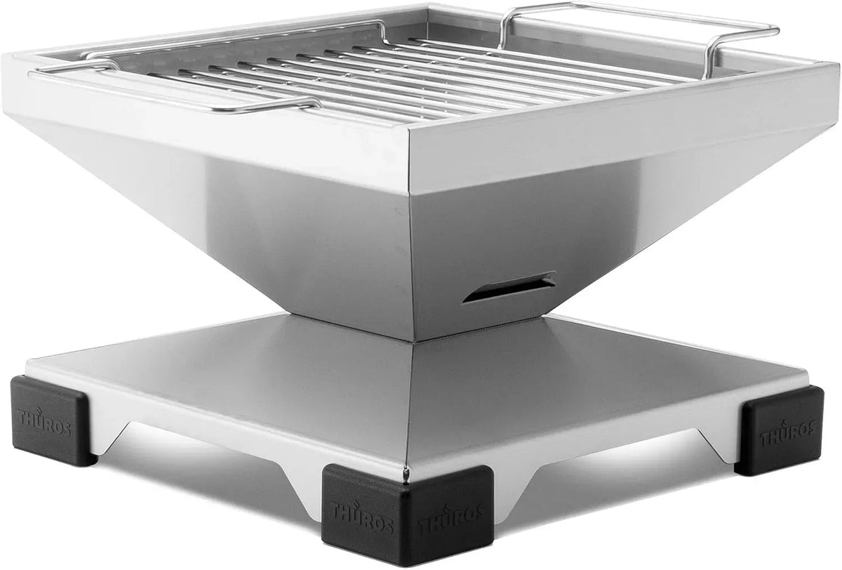 Tischgrill, elektrischer Tischgrill, Edelstahl, Holz, THÜROS