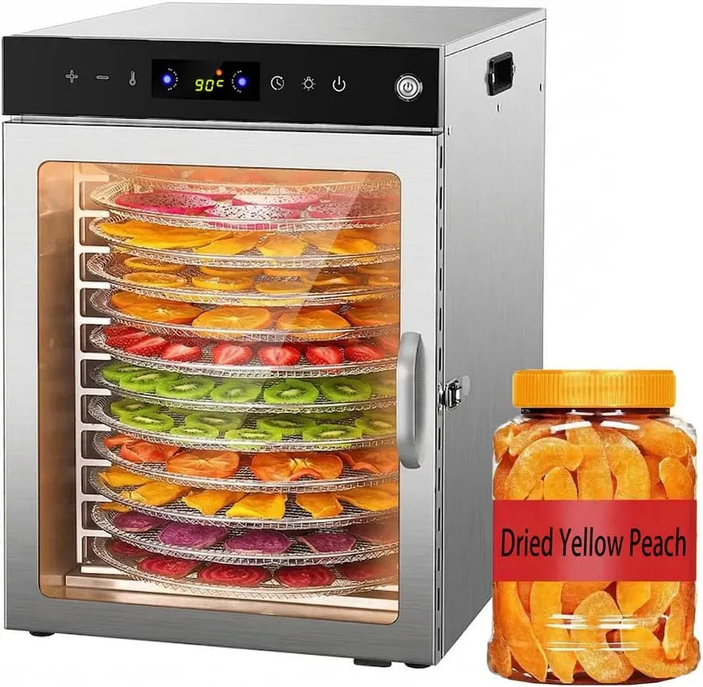 Doppellüfter, dörrautomat, Lebensmitteltrockner, 800 W, Timer, 2 Temperaturzonen, für Beef Jerky