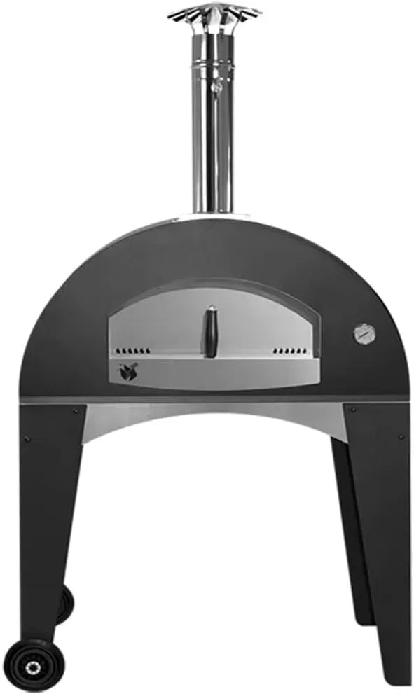 Elektrischer Pizzaofen, 70 x 50 cm, Transportrollen, Edelstahl, Rot