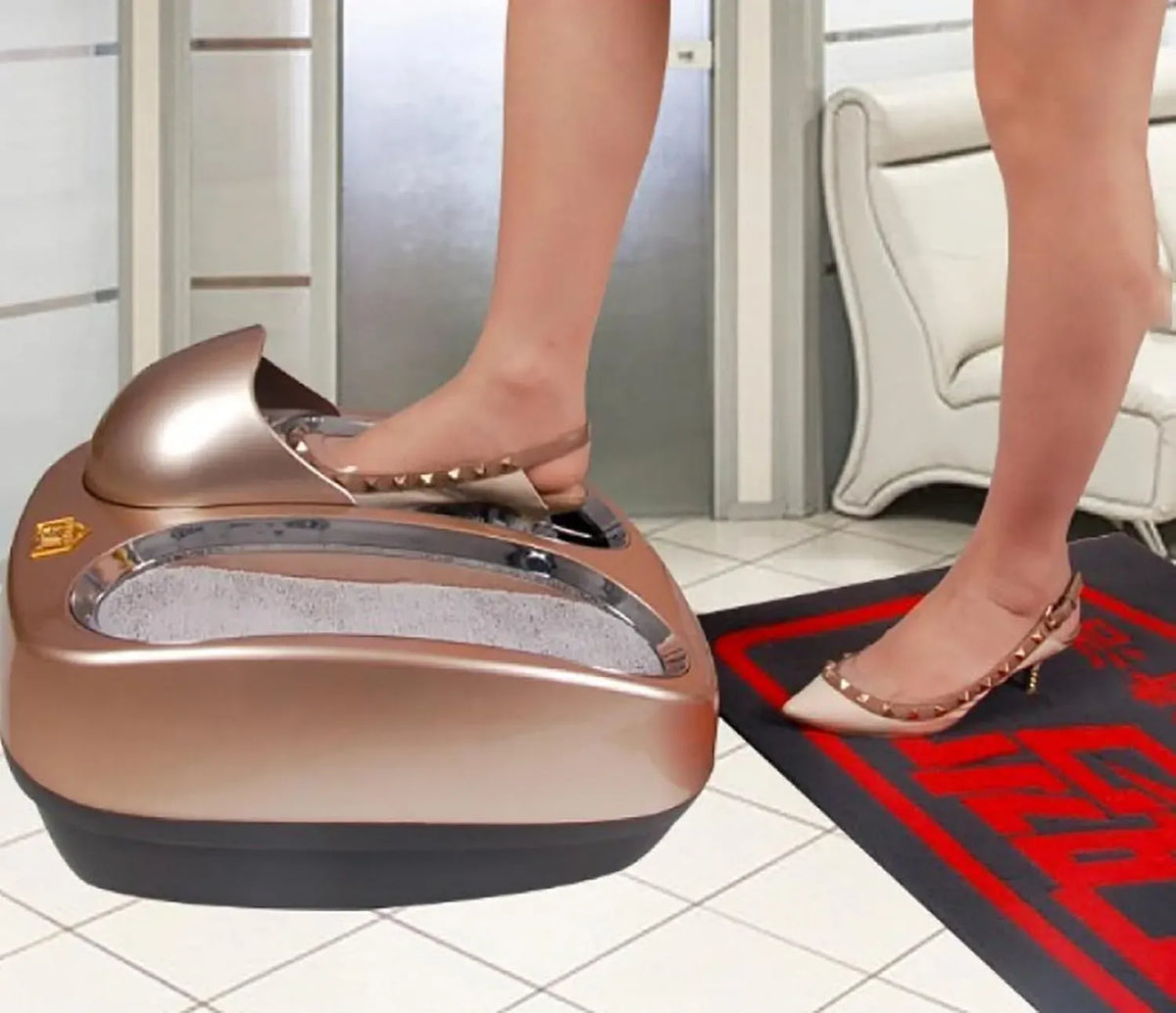 Schuhsohlen-Bürstenmaschine, für staubfreie Reinigung in Wohnungen