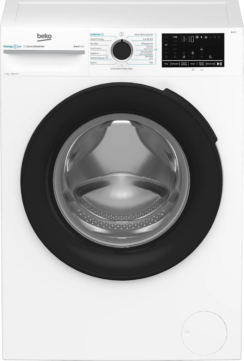 Beko BM3WFU4741N Waschmaschine, 7 kg, freistehend, Hygiene, Weiß, Schleuderwahl 1400 U/min, Hygiene+ allergikergeeignet