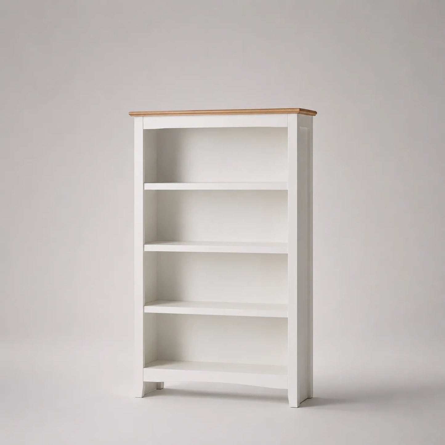 Holz Bücherregal in Weiß mit naturfarbenem Oberteil 150cm hoch