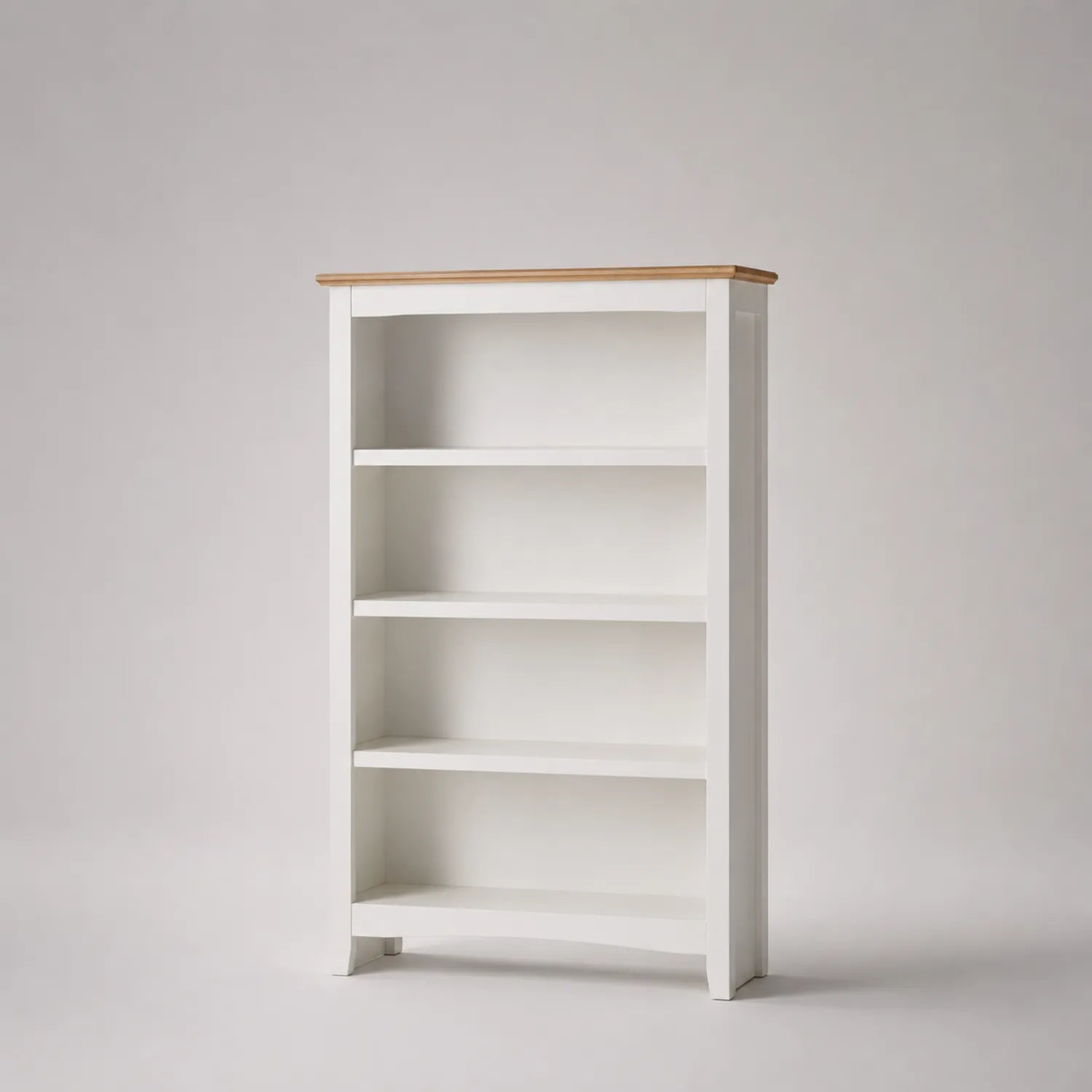Holz Bücherregal in Weiß mit naturfarbenem Oberteil 150cm hoch