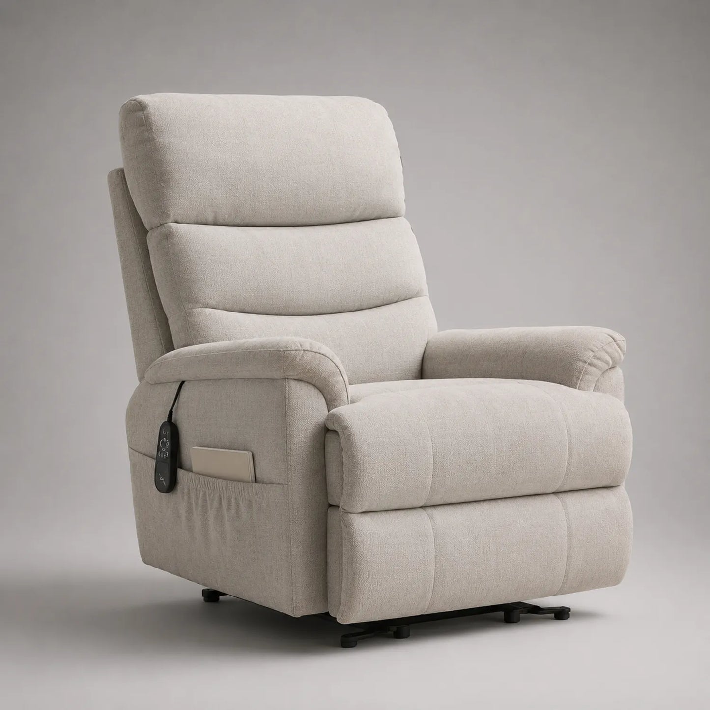 Stoff Massagesessel Elektrisch Verstellbar Beige 85x90x105cm