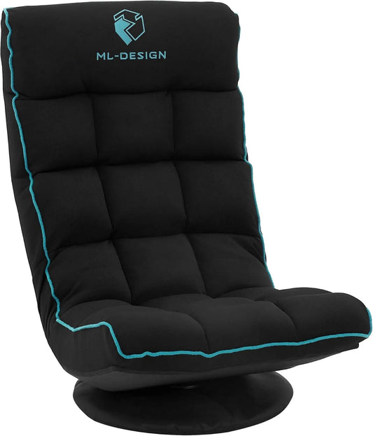 Sessel und Polsterstuhl – Lounge Sessel, drehbar, für Gaming, klappbar, verstellbar, schwarz